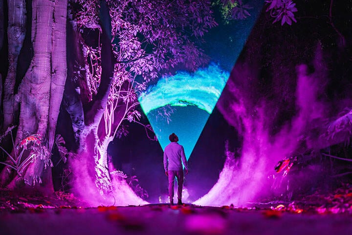 Light installation at Illuminate Adelaide, an annual winter festival of light, art and culture