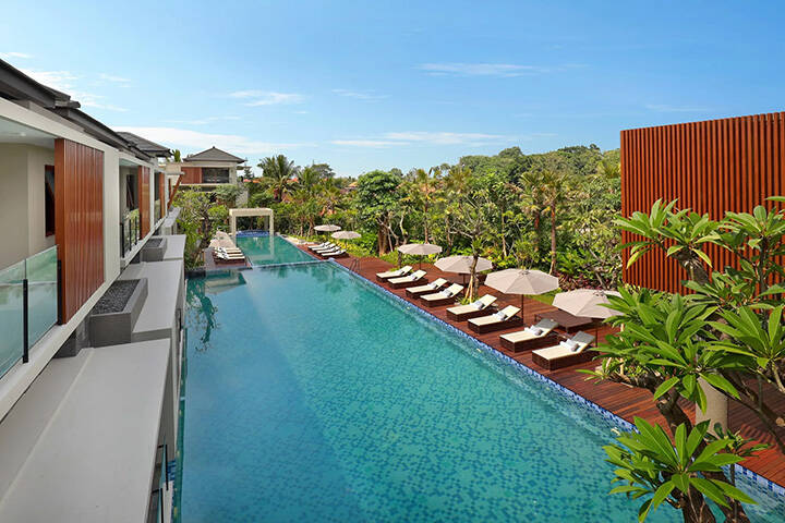 Pool area at the Royal Kamuela Villas & Suites in Ubud