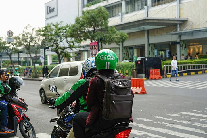 Man riding bicycle
