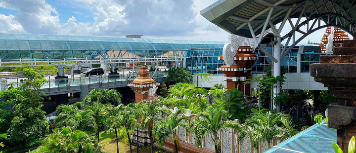 The exterior of Bali Airport in Denpasar