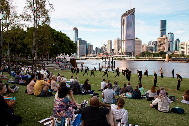 Crowds at the Brisbane Festival in South Bank  