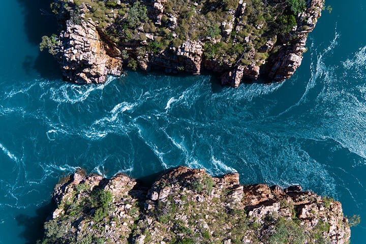 Aerial view of the Horizontal Falls, Talbot Bay