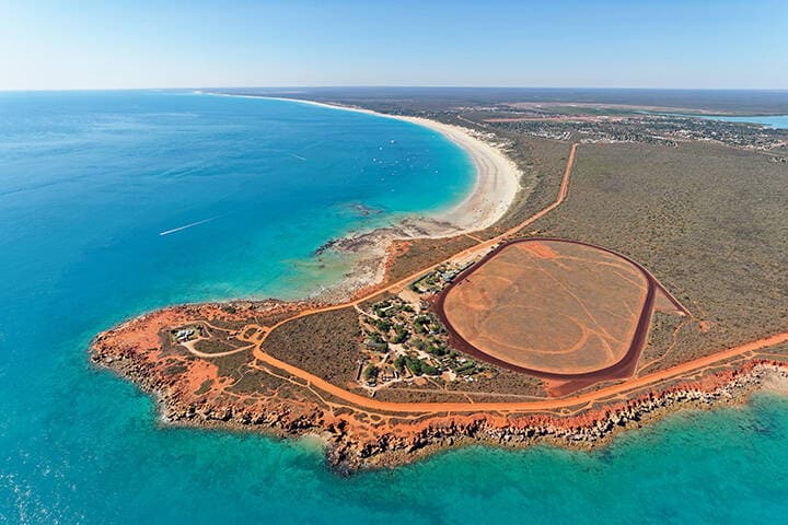 Aerial view of Gantheaume Point, Minyirr Park and Cable Beach, Broome