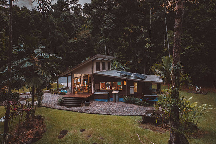 Holiday home accommodation (Stonewood Retreat) with natural swimming holes in the heart of the Daintree Rainforest