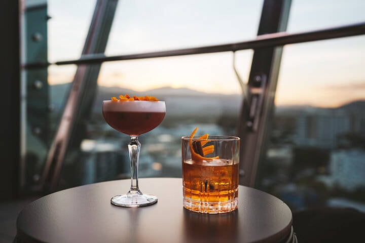 Rooftop cocktails at Rocco by Crystalbrook, located at the Riley by Crystalbrook in Cairns