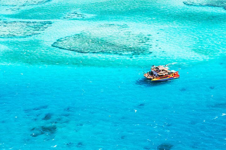 Aerial view of Cloud 9, Malolo barrier reef, Mamanucas, Fiji