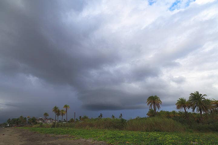 Storm clouds rolling in on Fiji island
