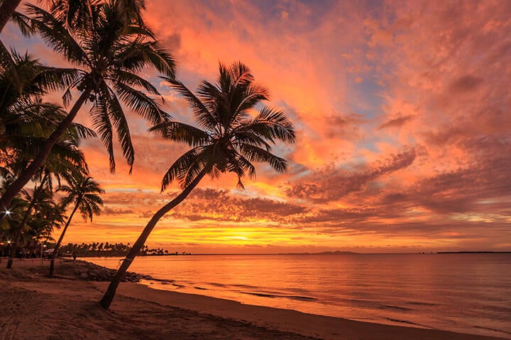 Beach sunset in Fiji
