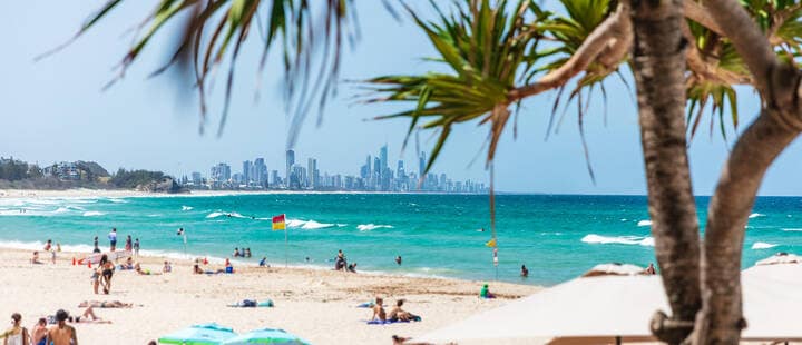 Burleigh Heads beach on a perfect, sunny Gold Coast day 