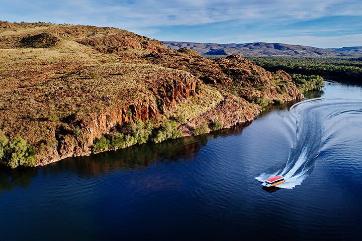 Cruising down the Ord River, near Kununurra. 