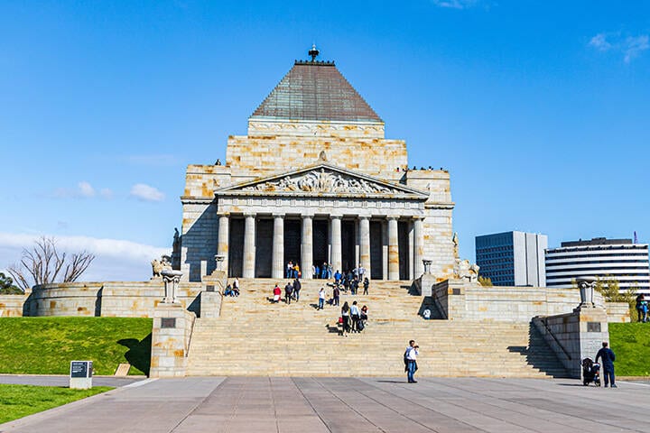 Solemn Tribute at Melbourne’s Shrine of Remembrance, Australia 