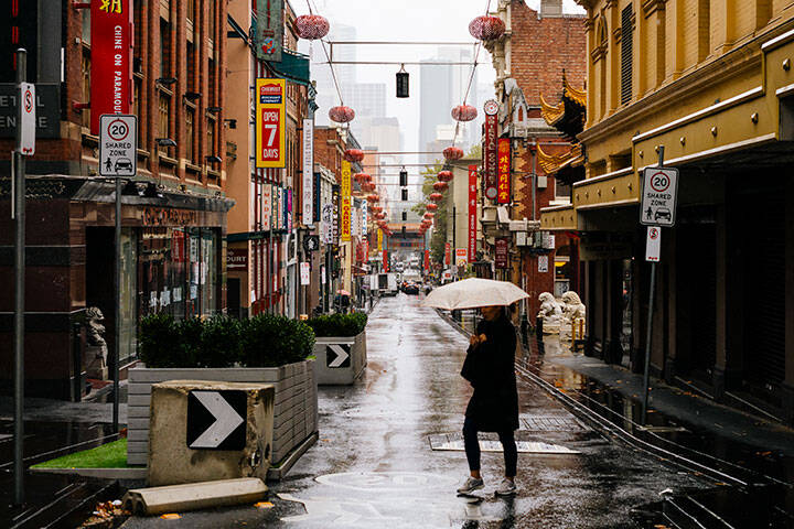 A rainy day in Chinatown, Melbourne 