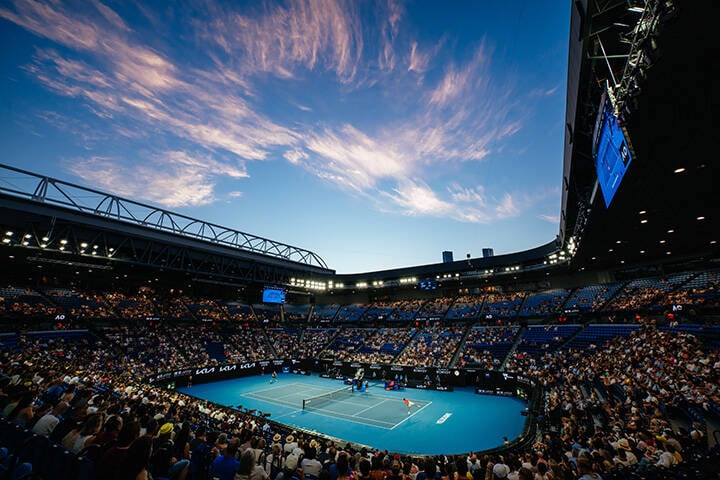 Australian Open, which takes place yearly in Melbourne in January and draws huge crowds from around Australia and the world