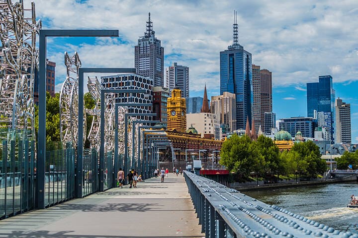View of Melbourne city skyline 