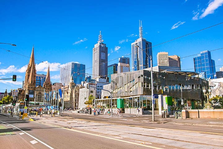 Federation Square in Melbourne, Australia.