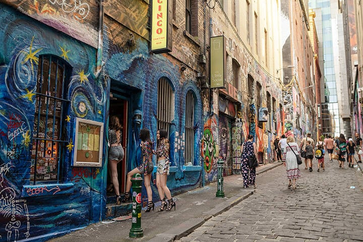 The graffitied laneways of Hosier Lane, Melbourne