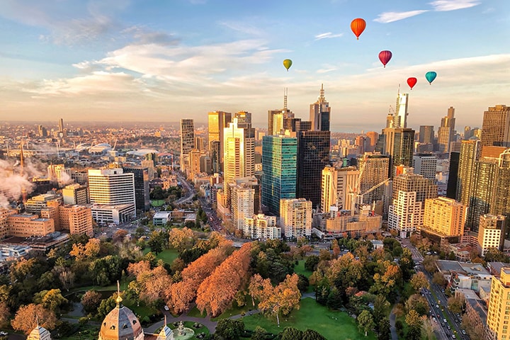 Aerial view of melbourne