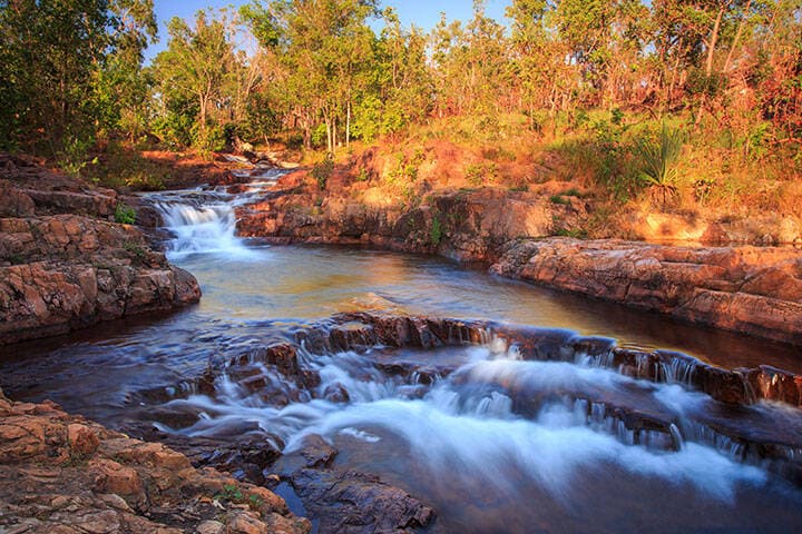 Water cascading at Buley Rockhole in Litchfield National Park, 106km away from Darwin