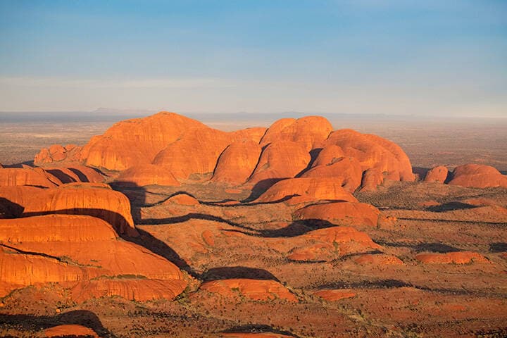 View of Kata Tjuta from a scenic helicopter flight.