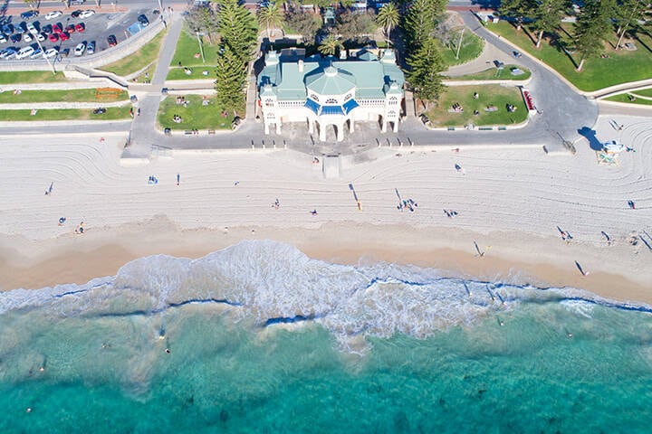 Aerial view of Cottesloe Beach