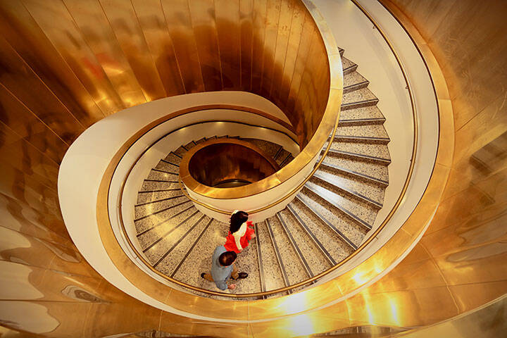 Golden Staircase at the WA Museum Boola Bardip, Perth