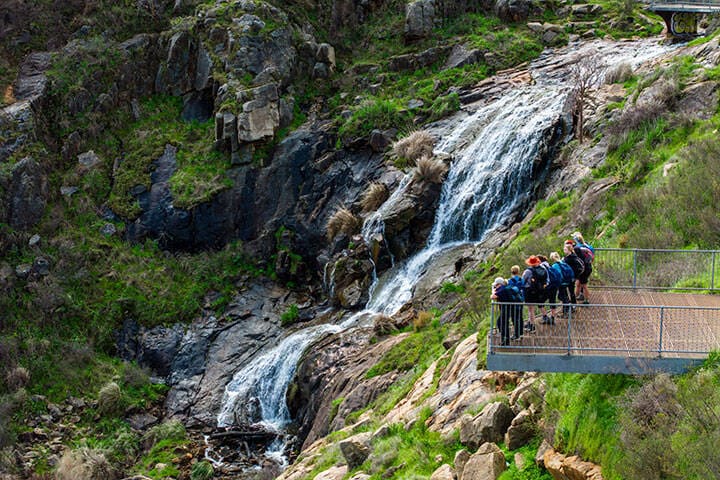 Guided hike in Perth Hills at lookout overlooking waterfall 