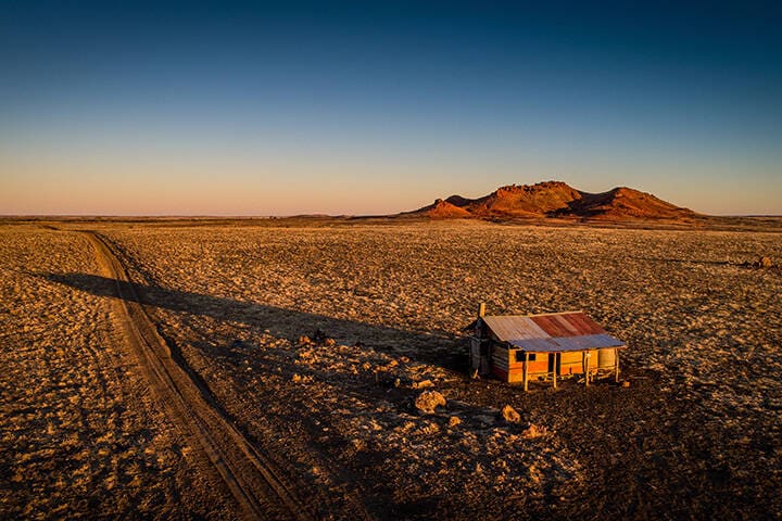 This remote hut 160km west of Winton was built as a set for the Australian movie Goldstone.