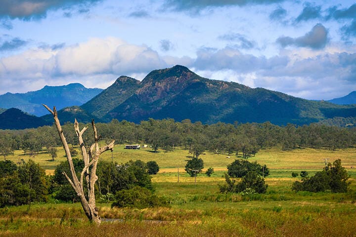 The Boonah countryside inside the Scenic Rim Queensland
