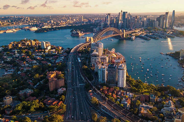 Aerial view of sydney