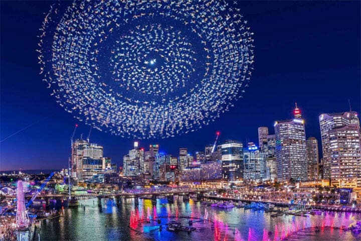 Drone show at Vivid Sydney