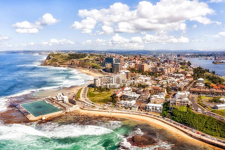 Newcastle pool and coastline