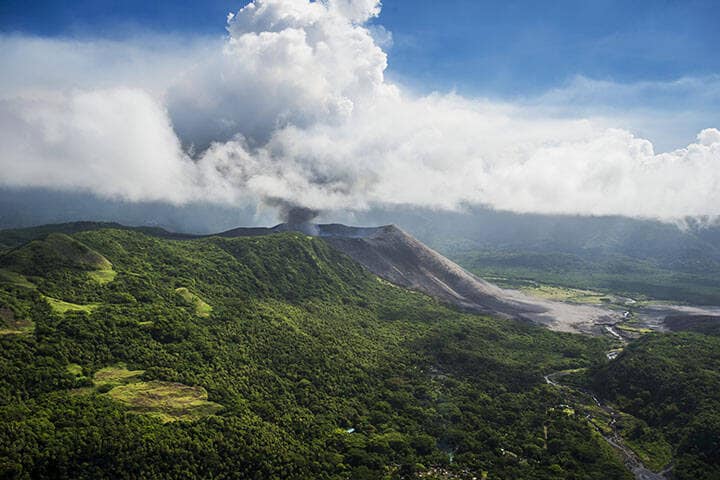 Aerial View Of Yasure Volcano; Tanna Island, Vanuatu 