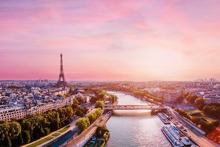 Aerial view of Paris, France