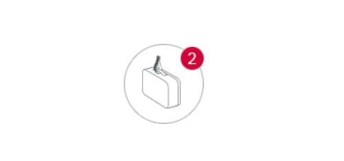 Step two for domestic flight check-in, print bag tag and attach to bag.