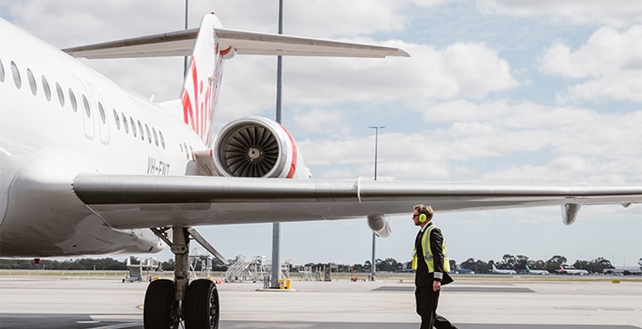 Virgin Australia regional aircraft on tarmac